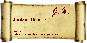 Janker Henrik névjegykártya