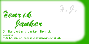 henrik janker business card